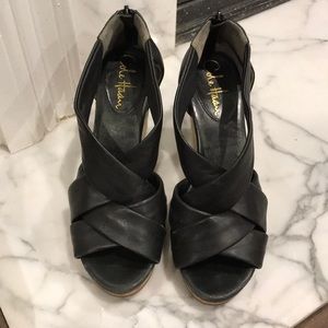 Cole Haan leather espadrille wedges with Nike Air